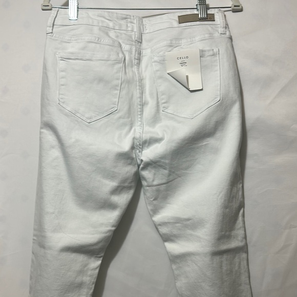 Cello White Cropped Ankle Jeans with Frayed Hem - Picture 7 of 11